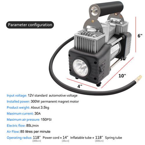 Portable 12V Air Compressor – Heavy-Duty Tyre Inflator & Deflator — photo 2
