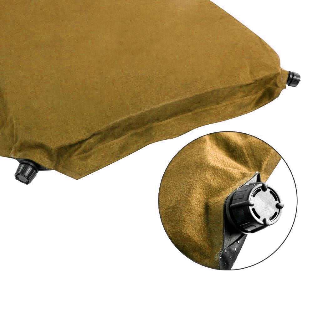 Self-Inflating Suede Camping Mattress – 8cm Thick Air Bed Sleeping Mat – Joinable, Beige — photo 5