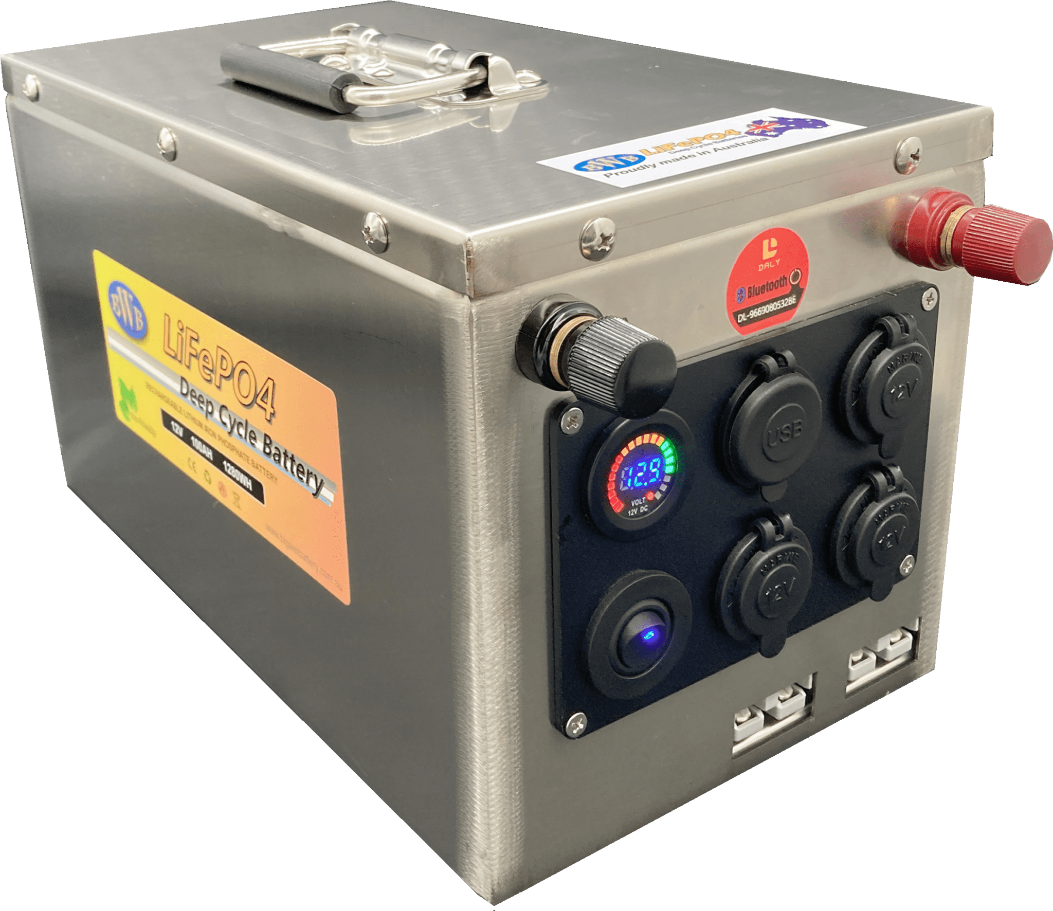 BWB 100Ah 12V LiFePO₄ Lithium Battery (Optional Bluetooth Monitoring) — Australian Made