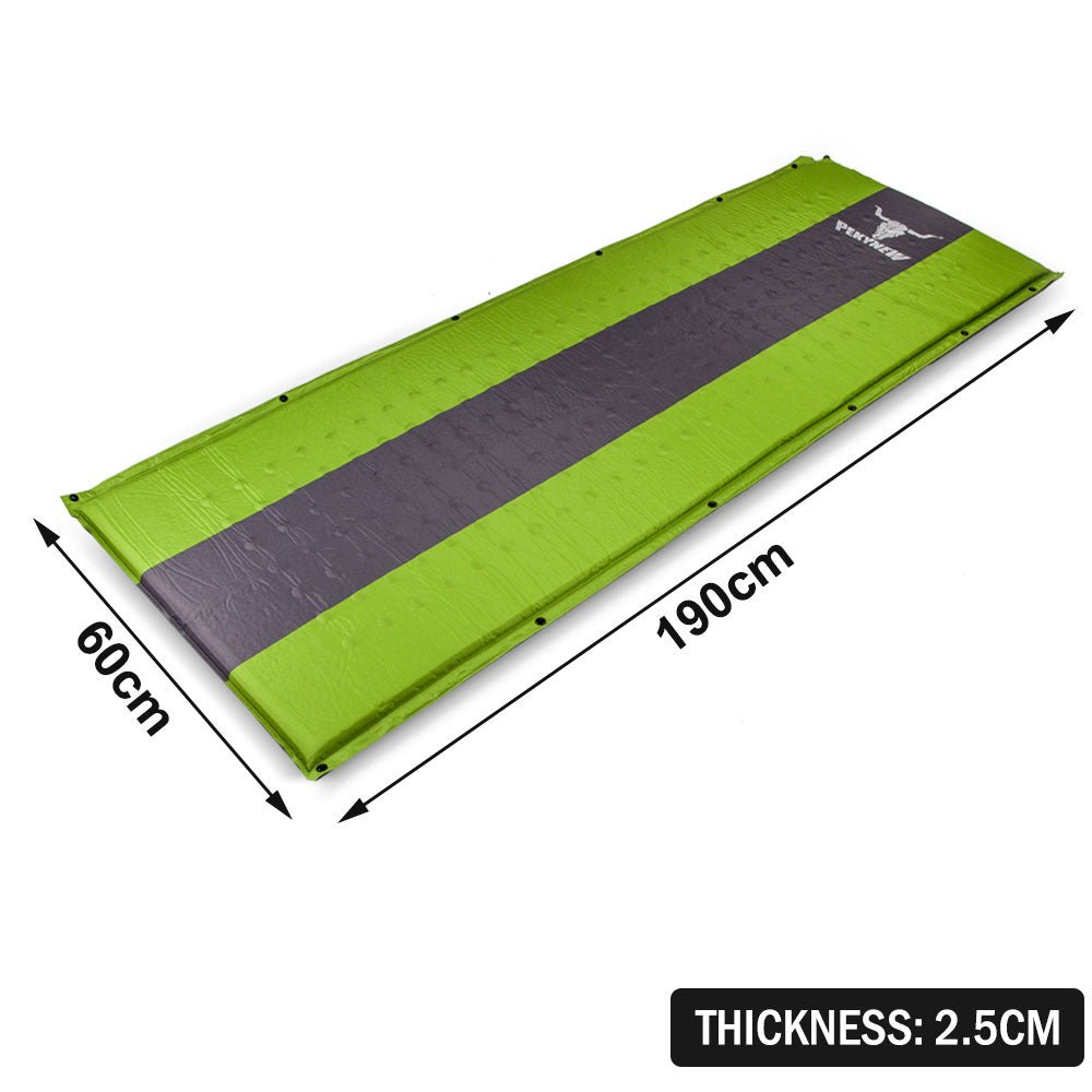 Self-Inflating Camping Mattress – 2.5cm Thick Single Sleeping Mat – Camping, Hiking & Joinable – Green/Grey — photo 10
