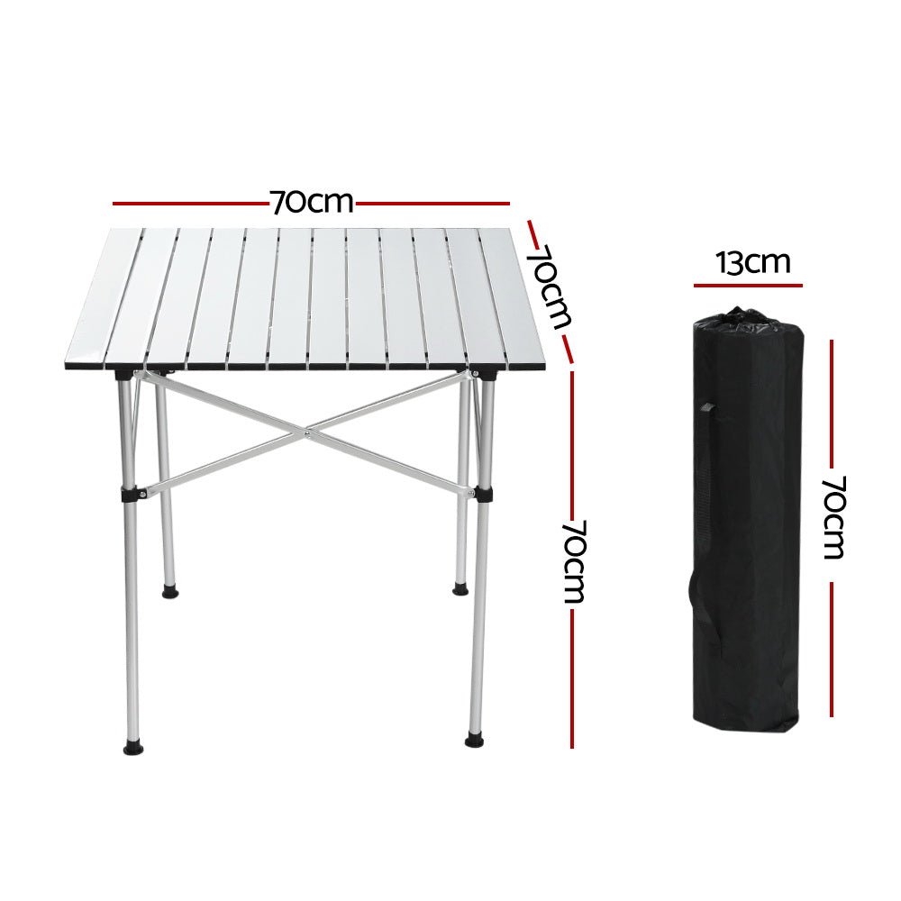 Weisshorn Folding Camping Table 70cm – Roll-Up Aluminium Picnic Table for Outdoor BBQ & Camping — photo 2