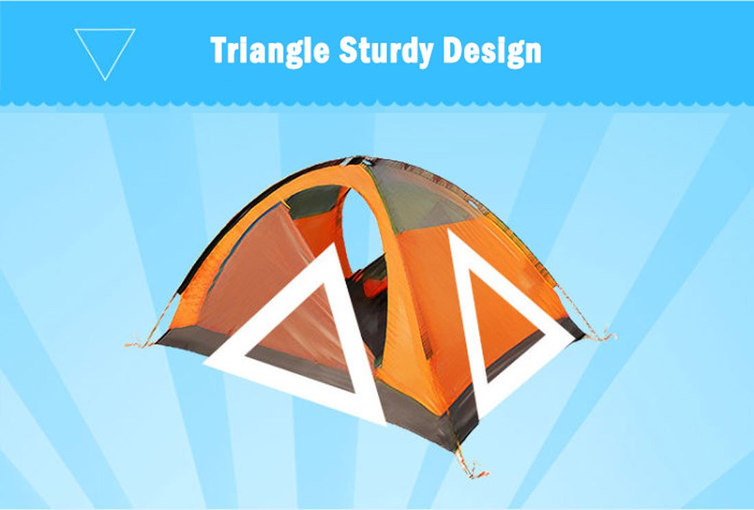 2-Person Lightweight Waterproof Camping Tent – Orange | Hiking, Backpacking, Cycling Ready — photo 9