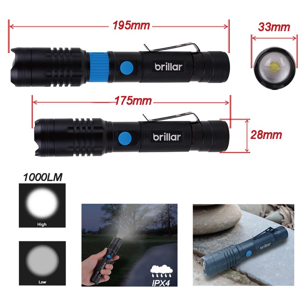 Brillar Investigator 1000 Lumen Rechargeable USB Flashlight – Rugged, Reliable, Ready for Anything — photo 3