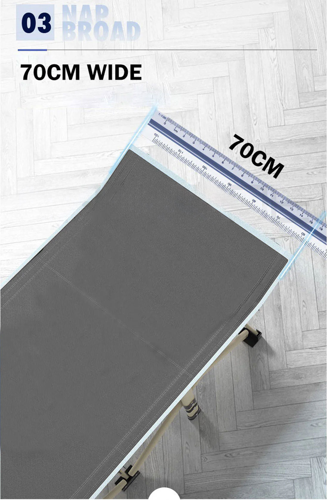 Camping Portable Stretcher Bed with Mattress – Foldable Recliner Mat (Grey) — photo 6