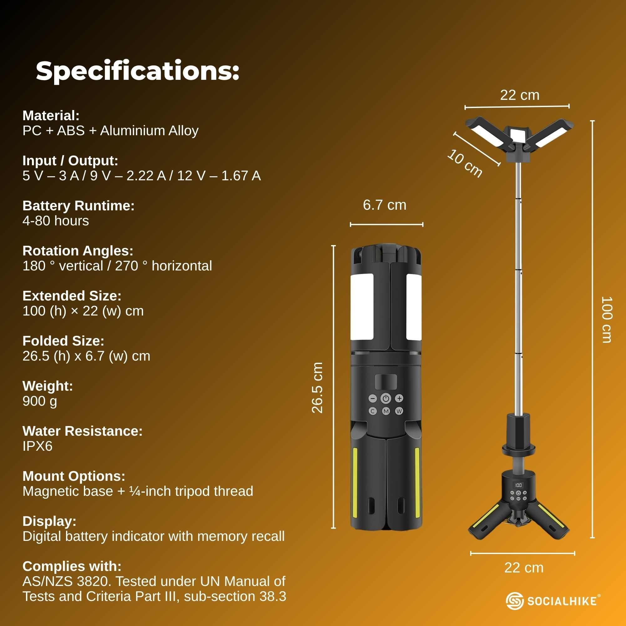 Social Hike Rechargeable Telescopic Camping Light – 20W LED Lantern & Power Bank — photo 3