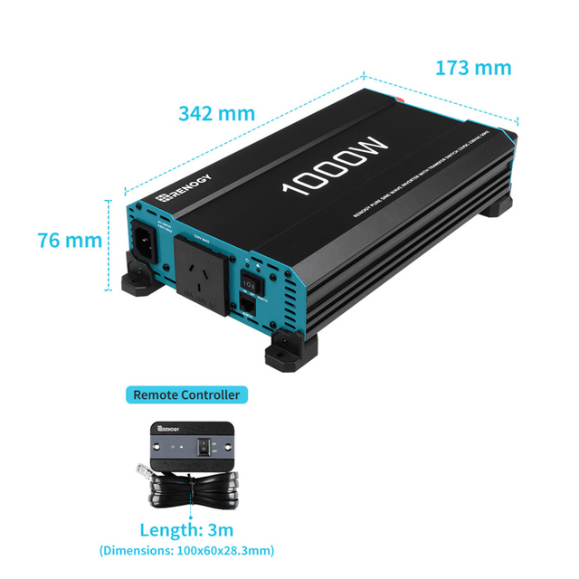Renogy 12V 1000W Pure Sine Wave Inverter – Clean Power, Grid Priority & Fast Switching — photo 4