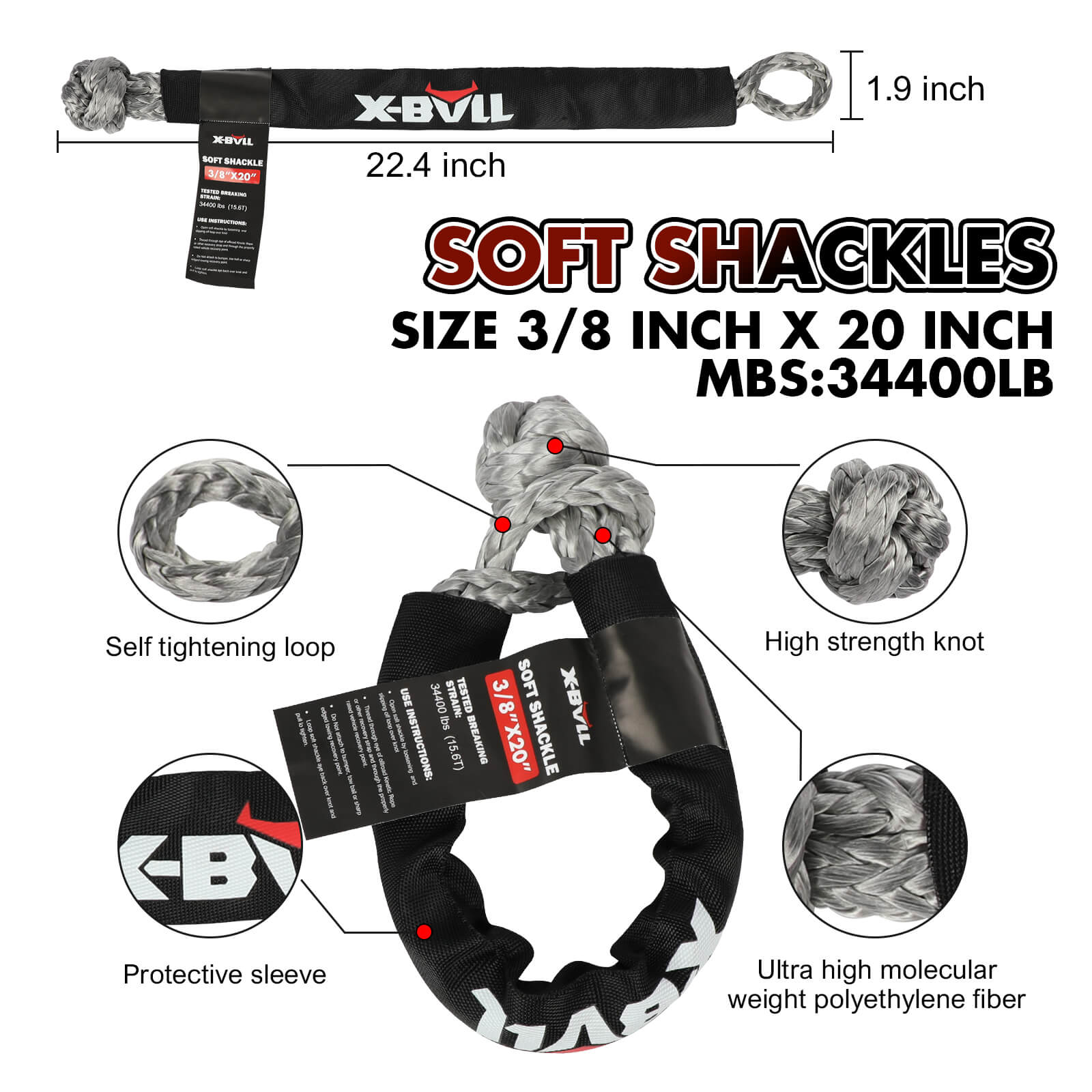 X-BULL 4WD Recovery Kit – 14,500LBS Electric Winch & Complete Off-Road Recovery Kit — photo 4