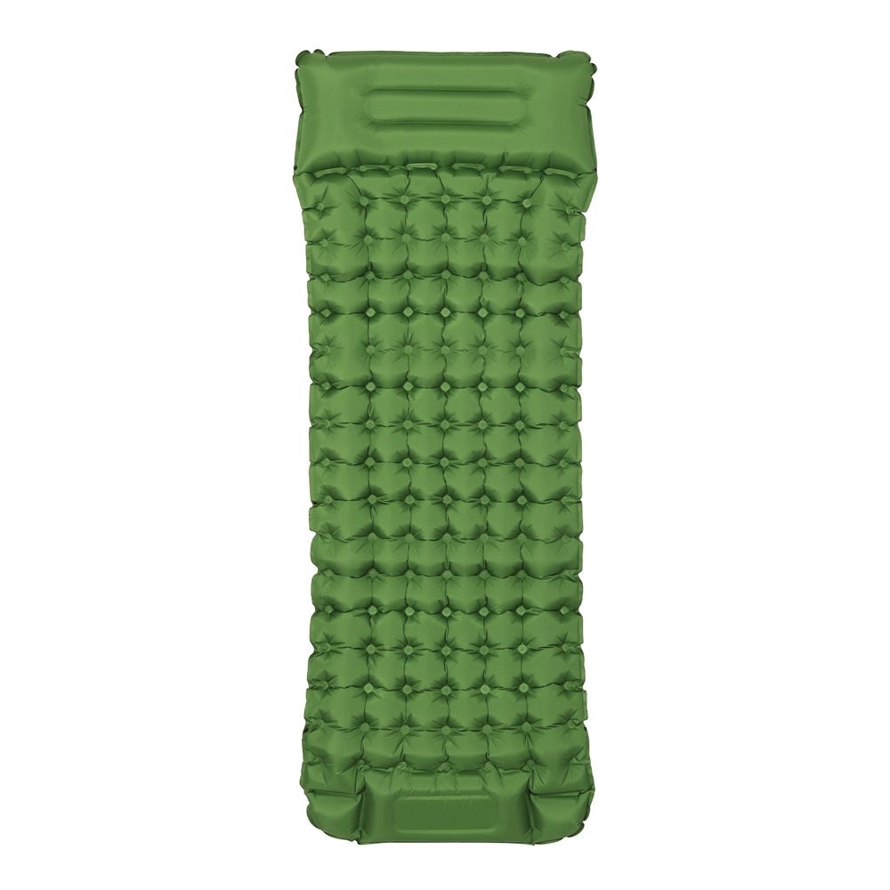 Weisshorn Self-Inflating Camping Mattress – Single Sleeping Mat with Pillow | 9cm Thick Air Bed Pad | Green — photo 3