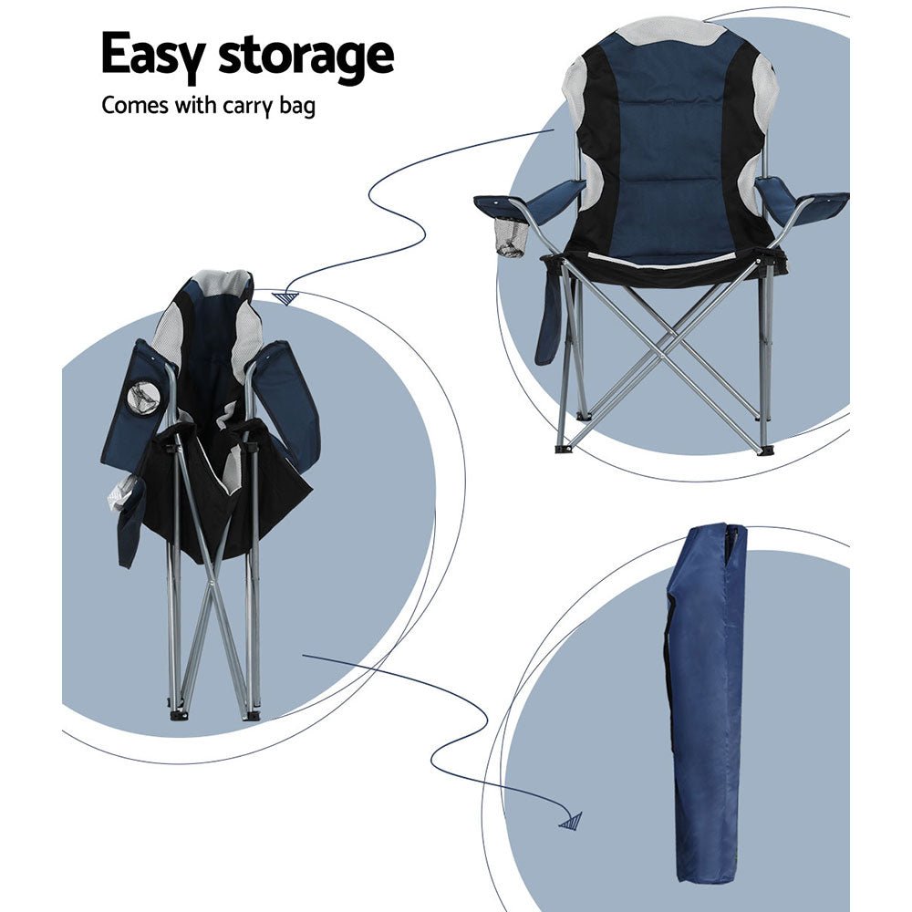 Weisshorn Folding Camping Chair – 2-Pack | Portable Outdoor Chairs for Camping, Hiking, Fishing & Picnics (Navy) — photo 7
