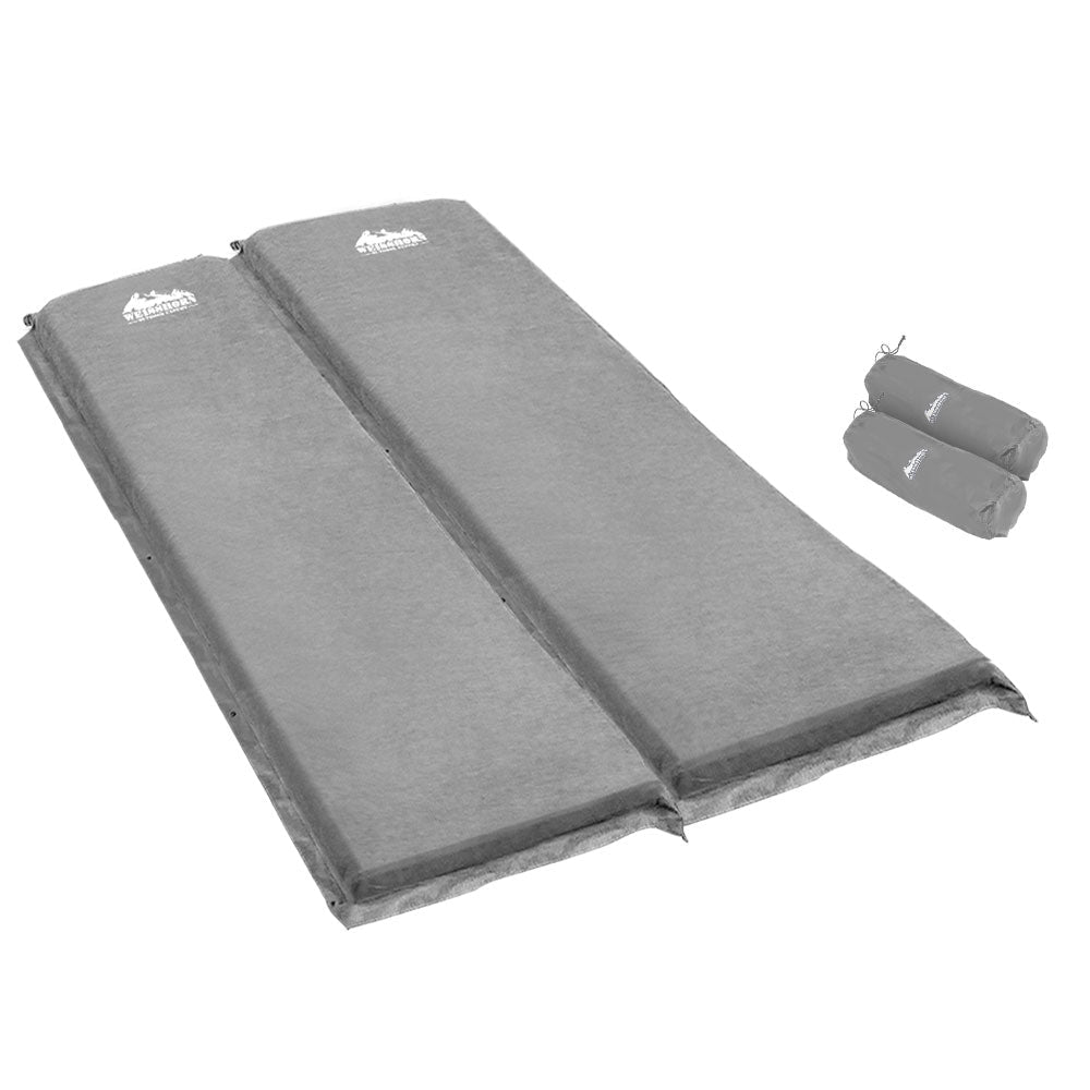 Weisshorn Double Self-Inflating Camping Mattress – 9.5cm Foam | Grey