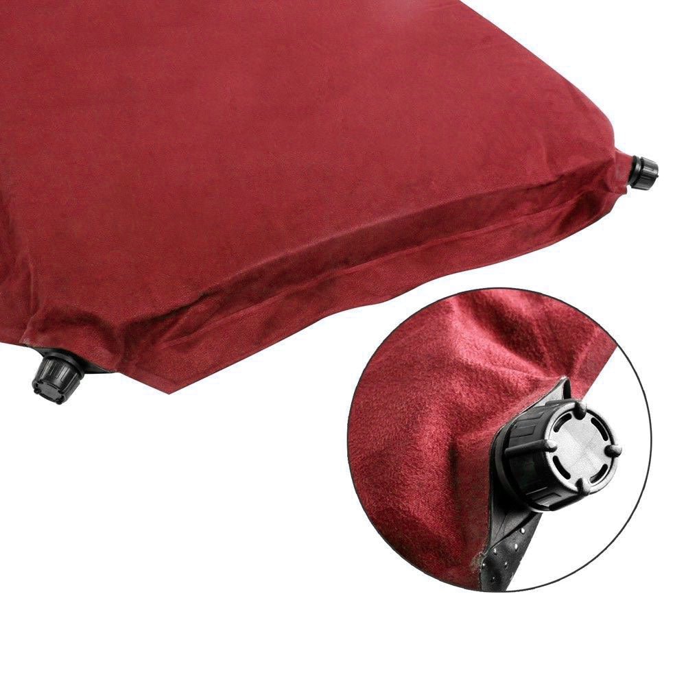 Double Self-Inflating Suede Camping Mattress – 8cm Thick Air Bed – Joinable & Portable – Red — photo 2