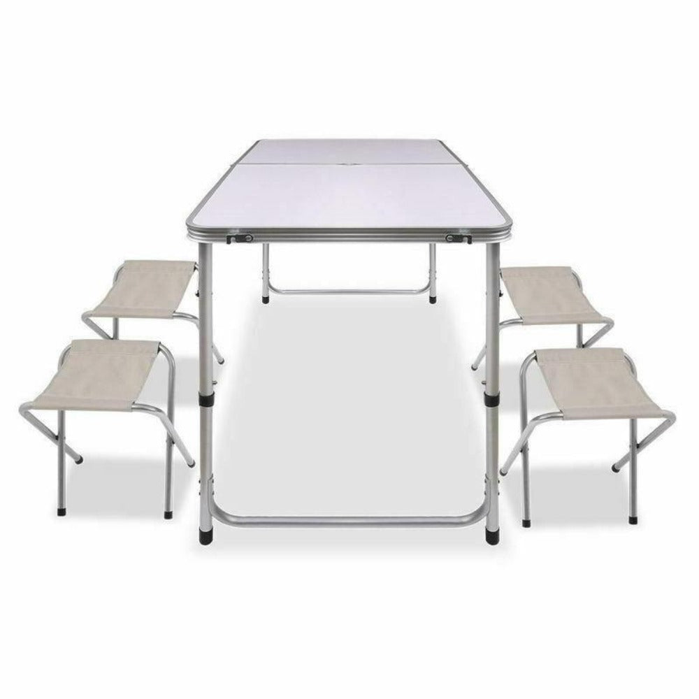 Portable Aluminium Folding Picnic Table & 4 Chairs Set – Perfect for Camping, BBQs, and Outdoor Fun — photo 6