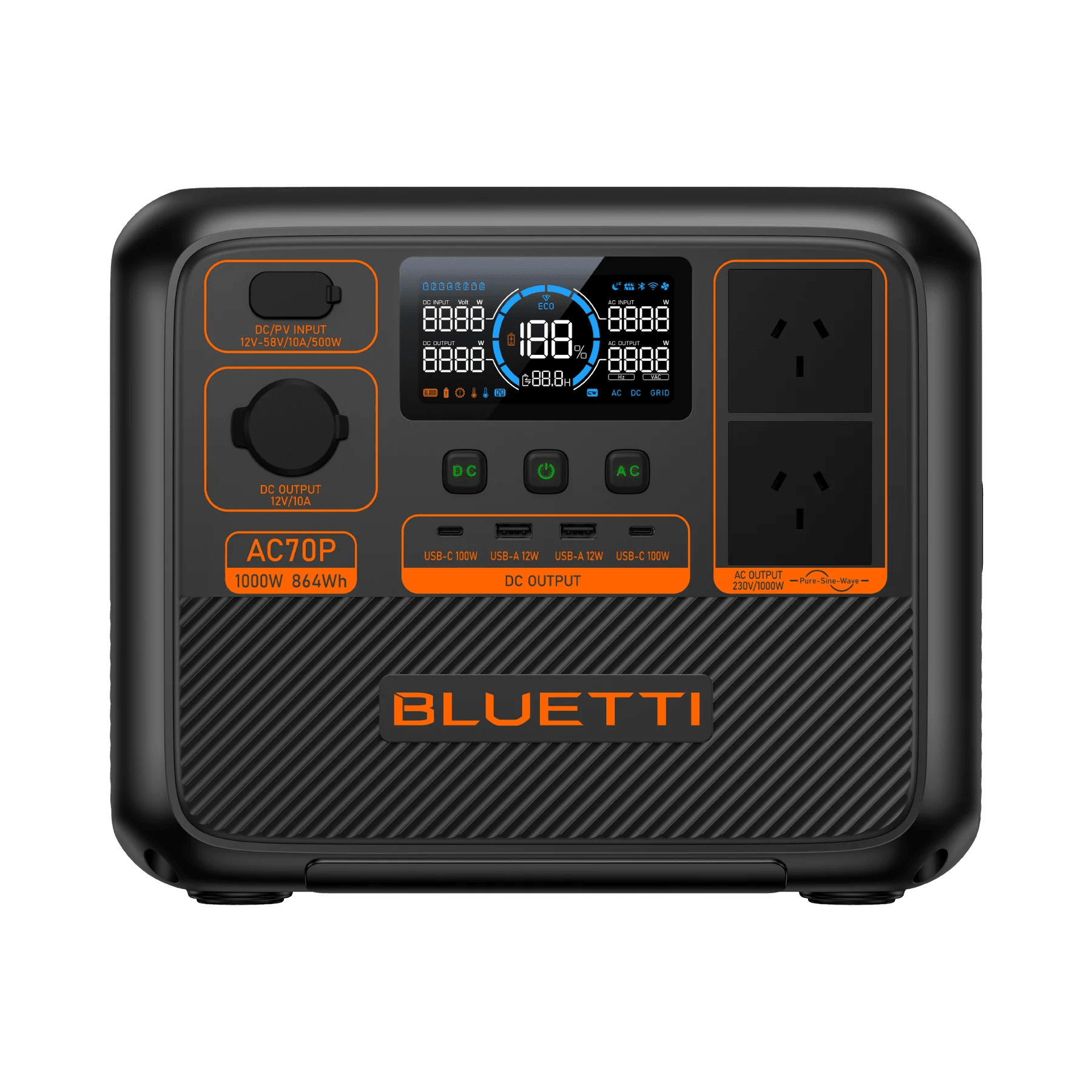 BLUETTI AC70P Portable Power Station – 1000W 864Wh