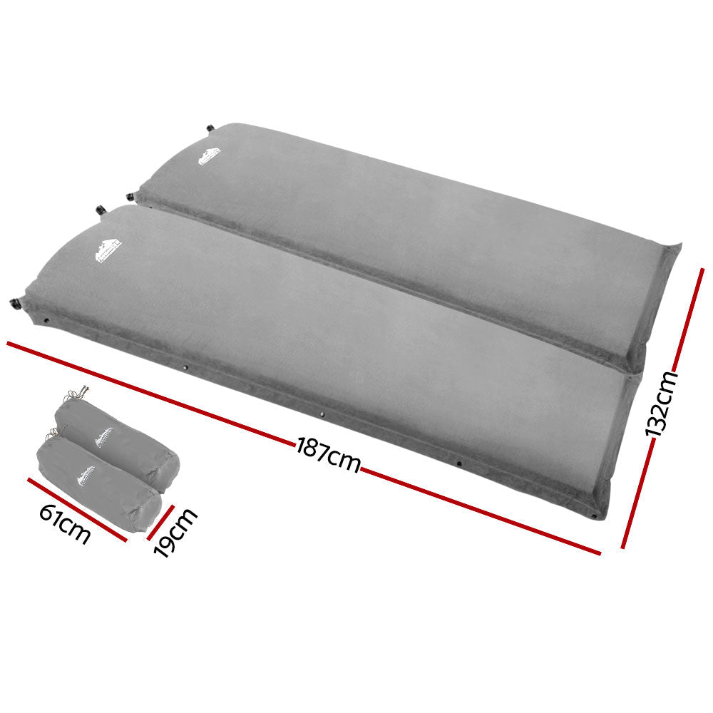Weisshorn Double Self-Inflating Camping Mattress – 9.5cm Foam | Grey — photo 2