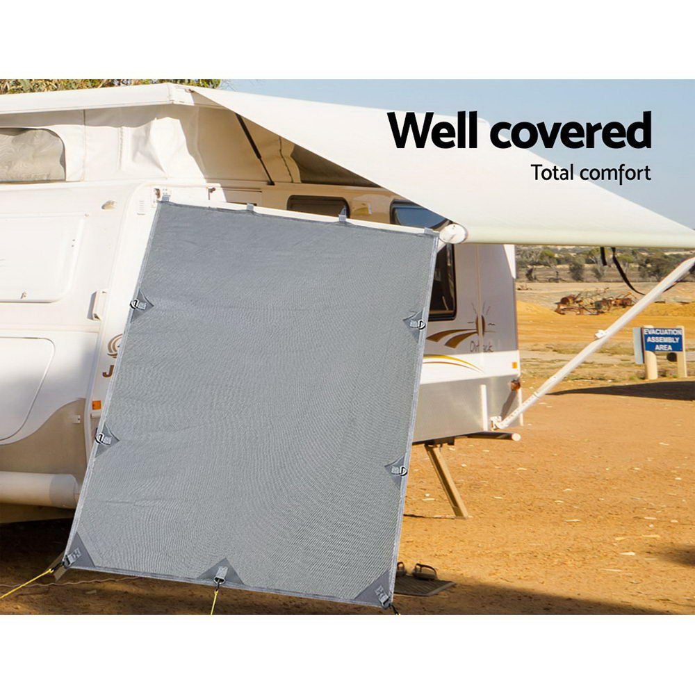 Caravan Privacy Screen - Sun Shade End Wall 2.1 x 1.8M – Grey — photo 4