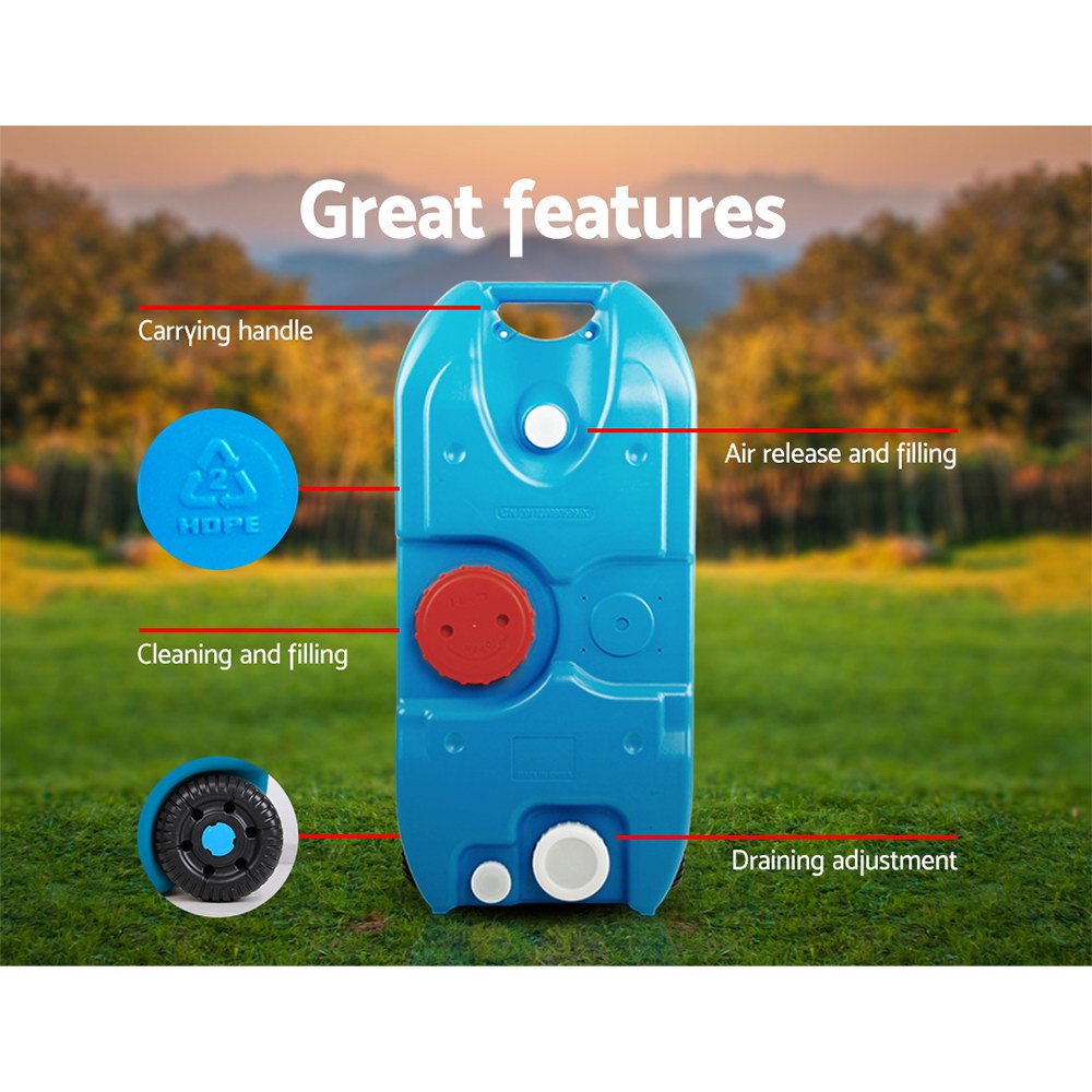 Weisshorn 40L Portable Water Tank with Wheels – Blue — photo 6