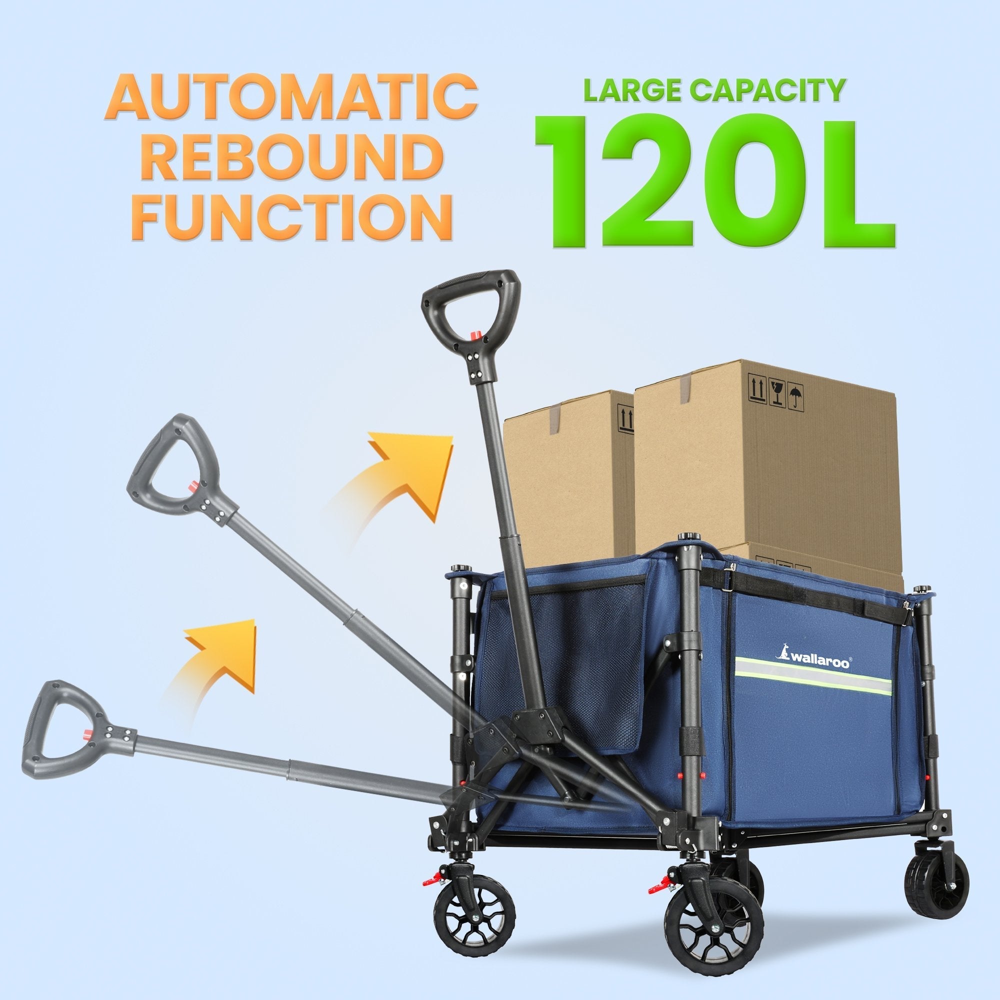 Wallaroo 120L Collapsible Camping Trolley – Built to Cart Big Loads — photo 6