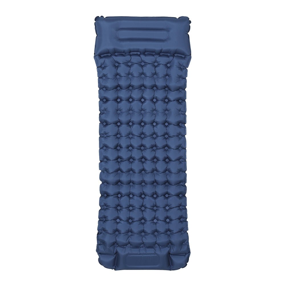 Weisshorn Self-Inflating Camping Mattress – Single Sleeping Mat with Pillow | 9cm Thick | Blue — photo 3