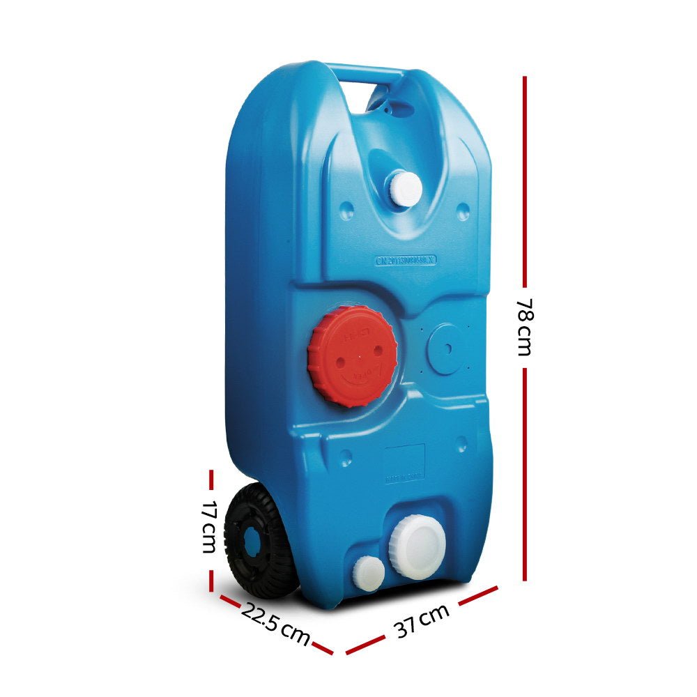Weisshorn 40L Portable Water Tank with Wheels – Blue — photo 2
