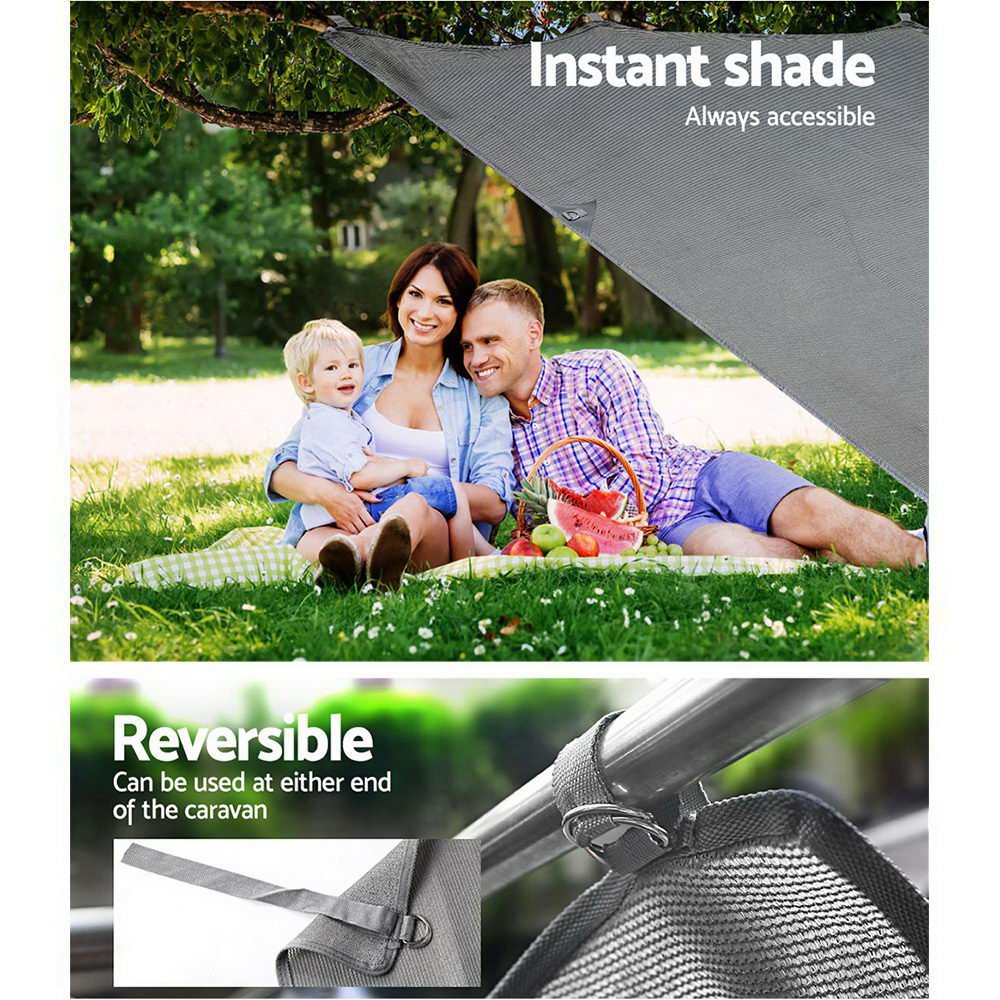 Caravan Privacy Screen - Sun Shade End Wall 2.1 x 1.8M – Grey — photo 6
