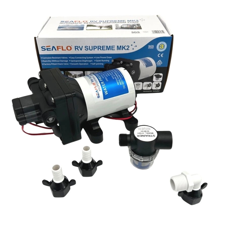 Seaflo RV Supreme MK2 12V Caravan Water Pump - 11.3L/Min