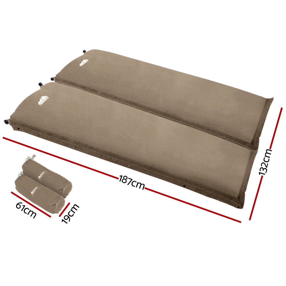 Weisshorn Self-Inflating Double Camping Mattress – 9.5cm Foam | Coffee — photo 2