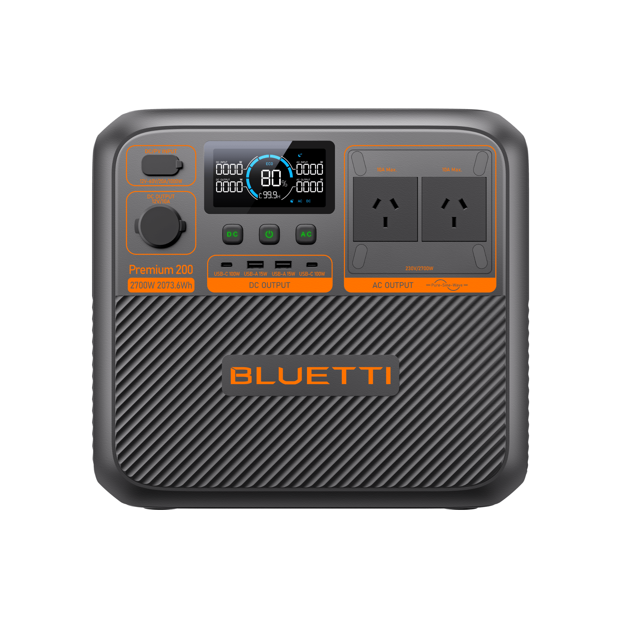 BLUETTI Premium 200 V2 Portable Power Station – 2,700W Output, 2,073Wh LiFePO₄ Battery, 1.1-Hour Turbo Charging, 5-Year Warranty