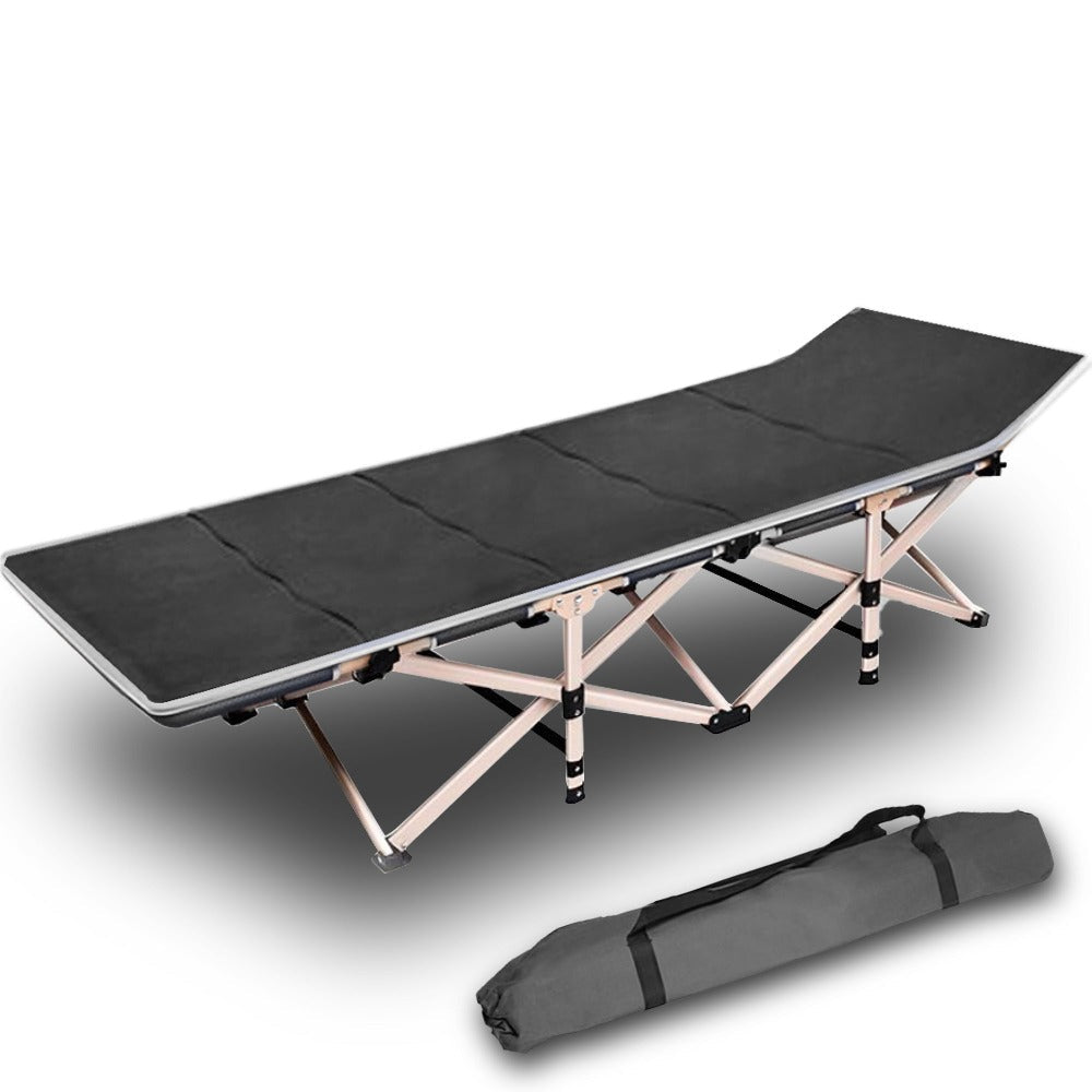 Camping Portable Stretcher Bed with Mattress – Foldable Recliner Mat (Grey)