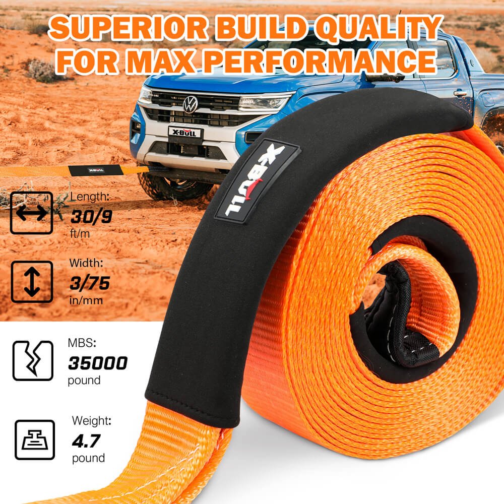 X-BULL 4WD Recovery Kit with Snatch Strap, Hitch Receiver and Bow Shackles — photo 4
