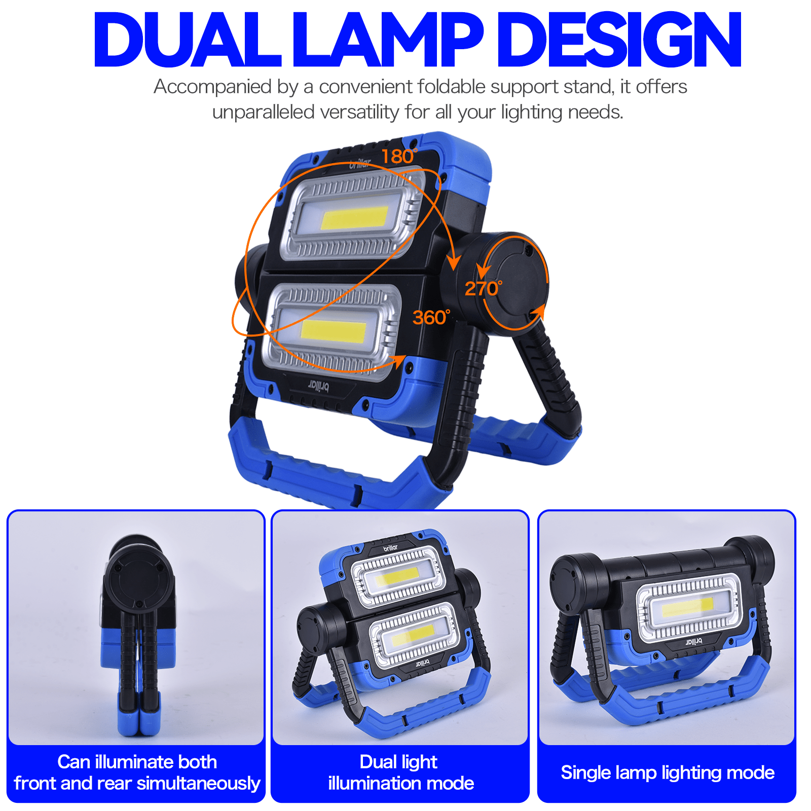 Brillar 600 Lumen 360° Rotating COB LED Work Lamp – Portable, Powerful, and Reliable — photo 3