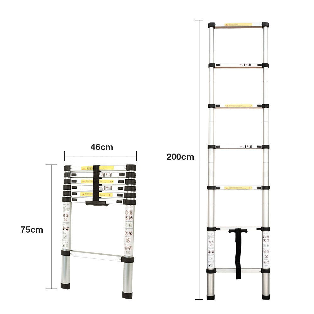 Bullet 2m Telescopic Aluminium Ladder – Compact, Lightweight & Built for Outdoor Adventure — photo 7