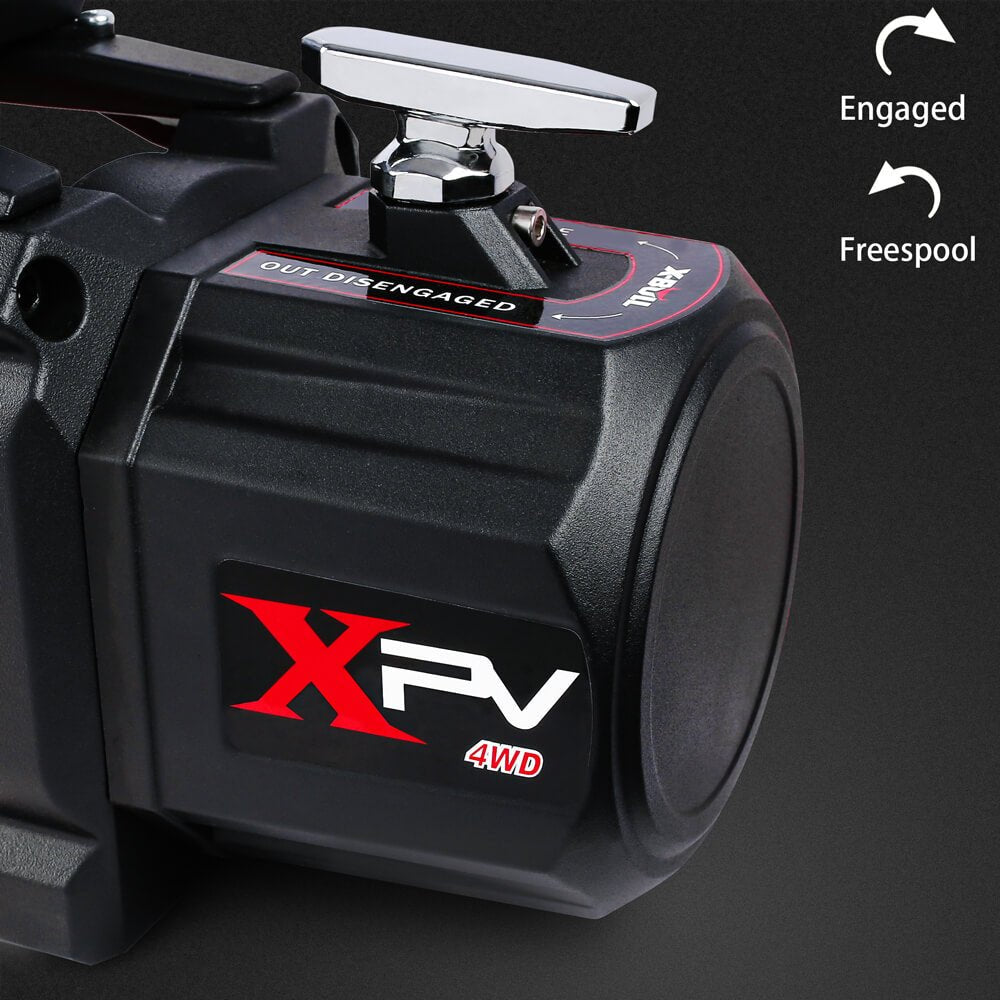X-BULL 14,500LBS 12V Electric Winch with Synthetic Rope + 2 Pairs Gen2.0 Recovery Tracks – Red — photo 2