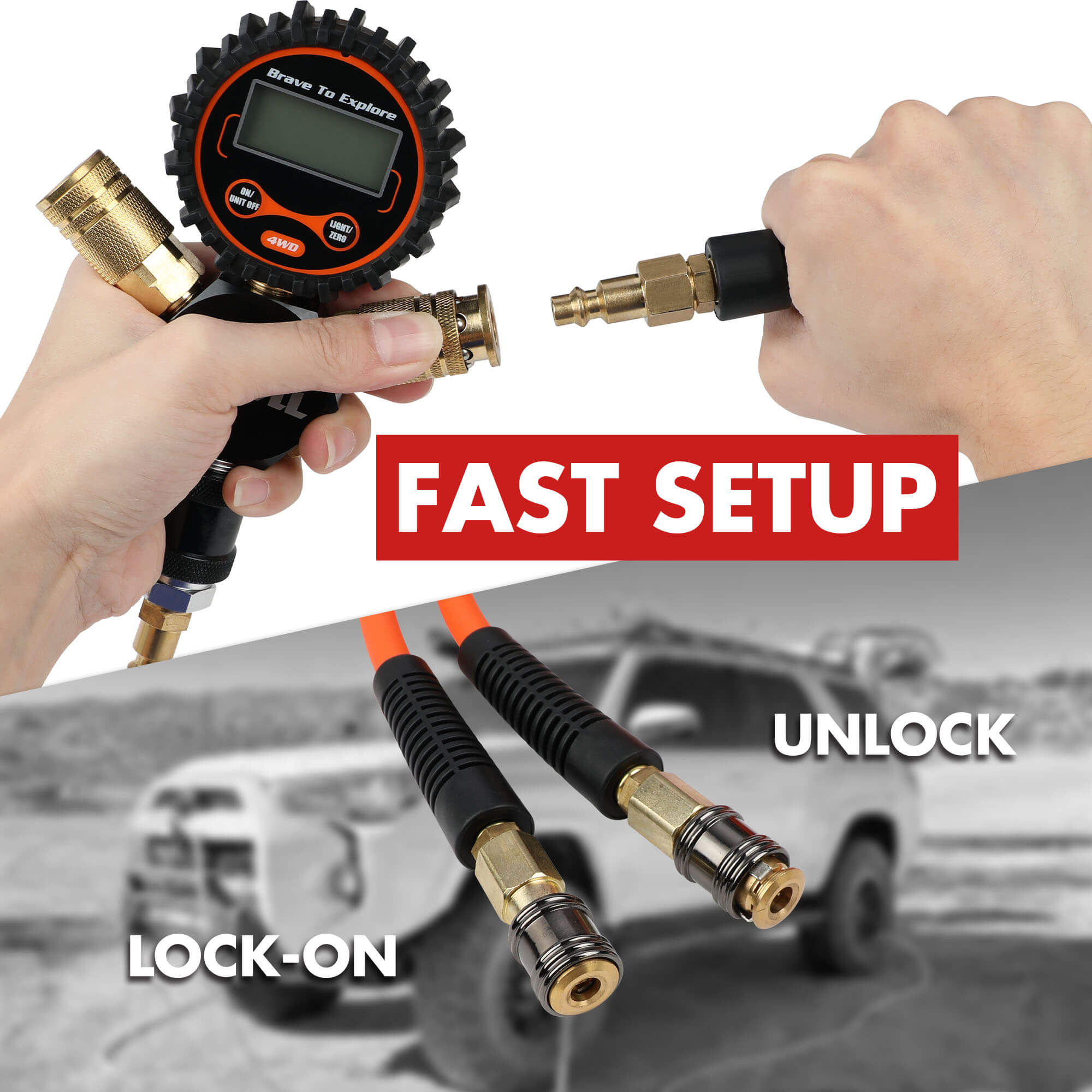 X-BULL Indeflate Digital 4-Hose Tyre Inflation & Deflation System – 4WD Pressure Equaliser — photo 4