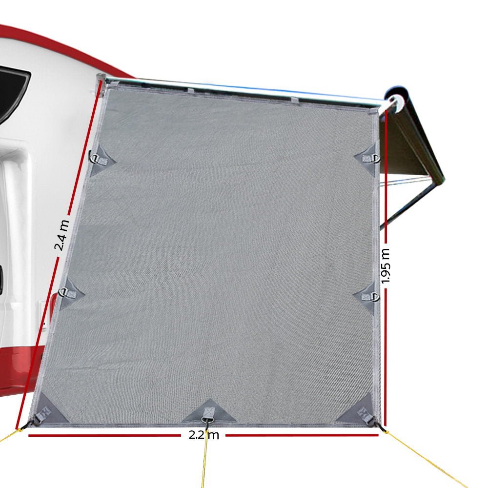 Caravan Privacy Screen - Sun Shade End Wall 1.95 x 2.2M – Grey — photo 2