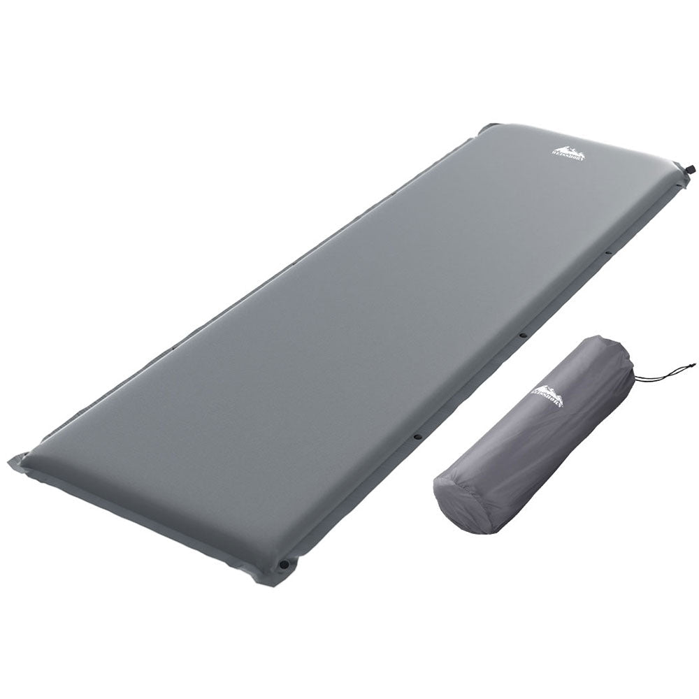 Weisshorn Self-Inflating Camping Mat – Single Size | 6cm Thick | Grey