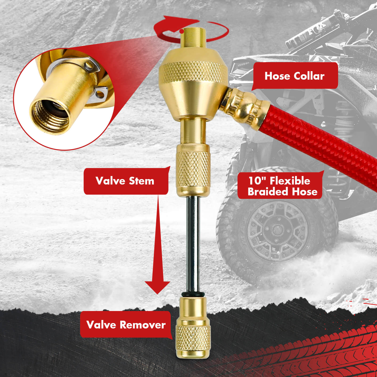 X-BULL Tyre Deflator with Digital Pressure Gauge – 250PSI LED Display | For Car, Motorcycle, and 4WD — photo 6
