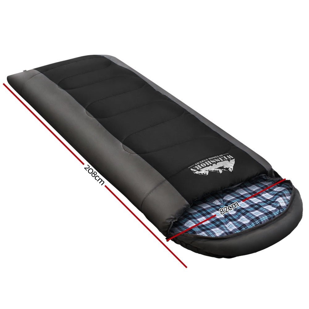Weisshorn Single Sleeping Bag | Ultra-Warm 4-Season Thermal Sleeping Bag for Camping & Hiking - Black — photo 2