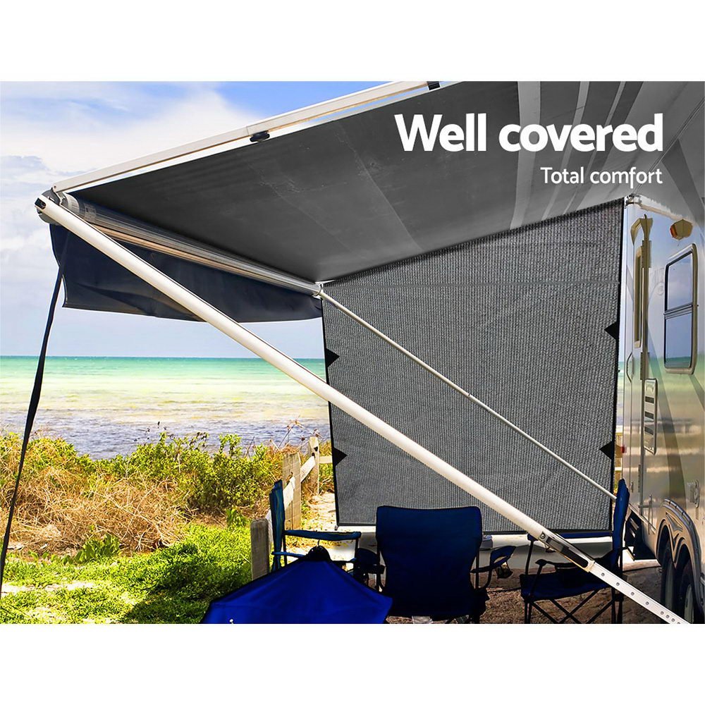 Caravan Privacy Screen - Sun Shade End Wall 1.95 x 2.2M – Grey — photo 4