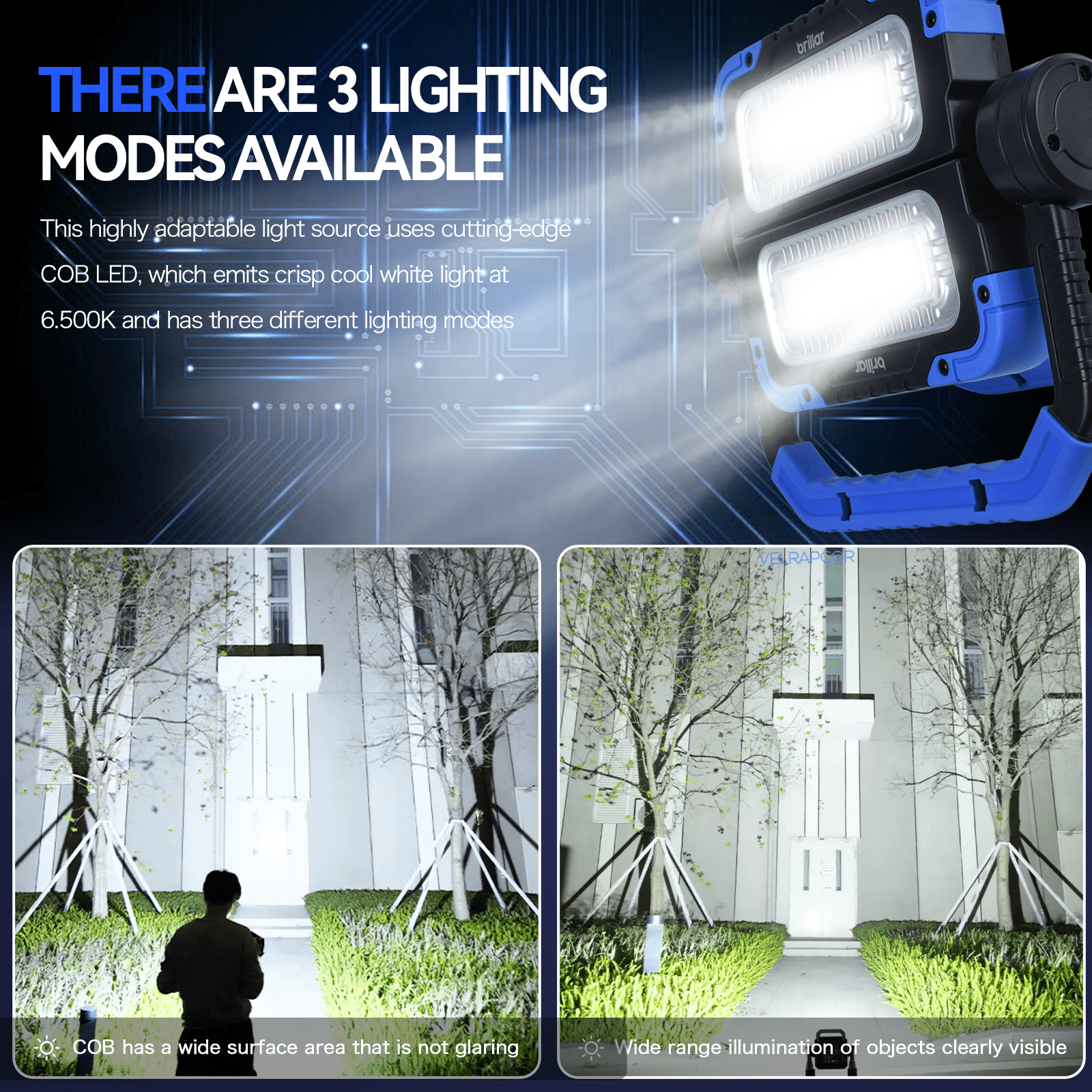 Brillar 600 Lumen 360° Rotating COB LED Work Lamp – Portable, Powerful, and Reliable — photo 5