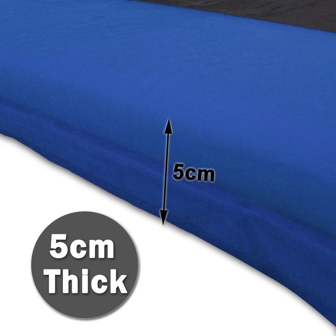 Double Self-Inflating Camping Mattress – 5cm Thick Joinable Air Bed for Hiking & Outdoors – Blue — photo 3