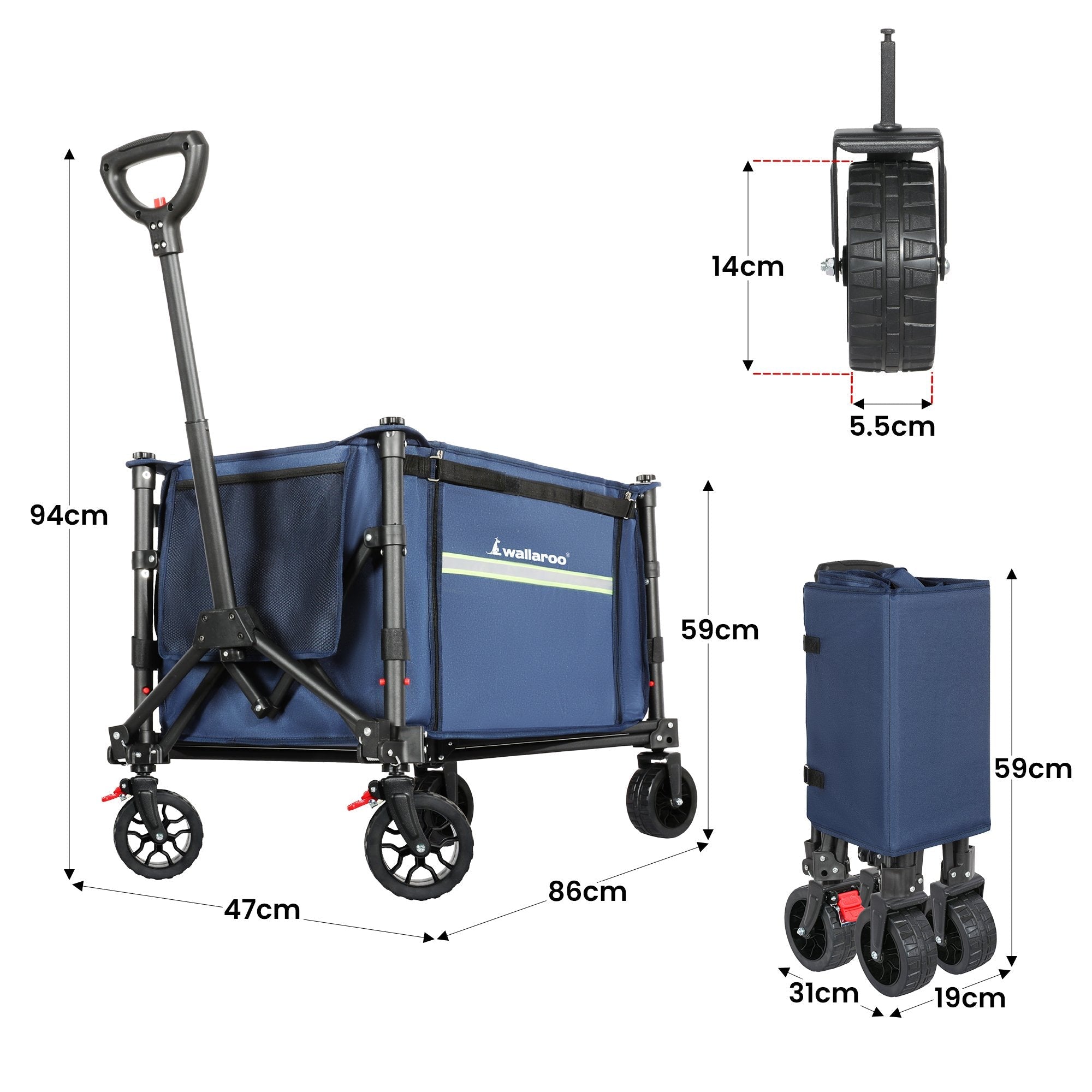 Wallaroo 120L Collapsible Camping Trolley – Built to Cart Big Loads — photo 3