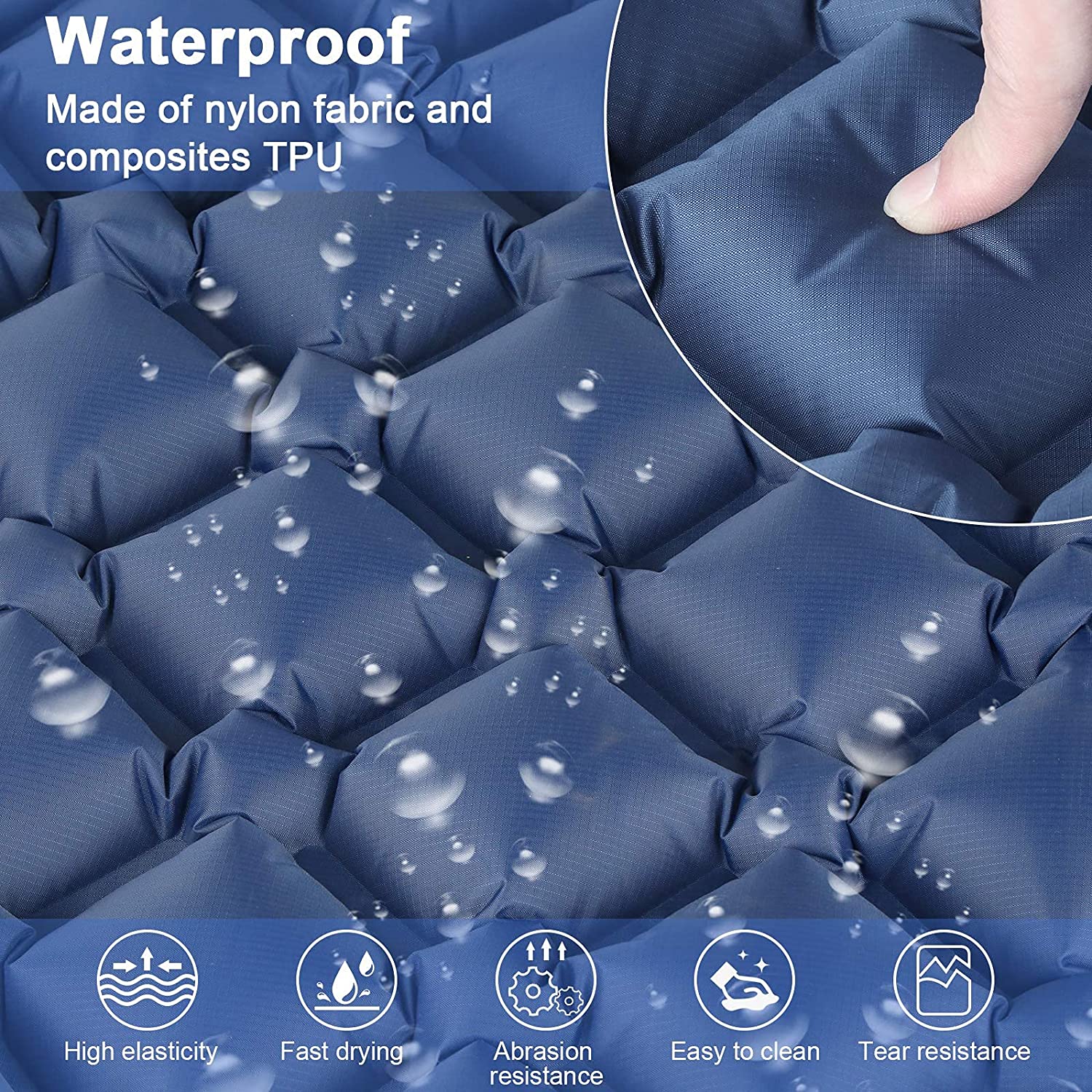 Ultralight Inflatable Camping Sleeping Pad with Built-in Pillow – 6cm Thick Compact, Durable & Foot Pump Operated — photo 3