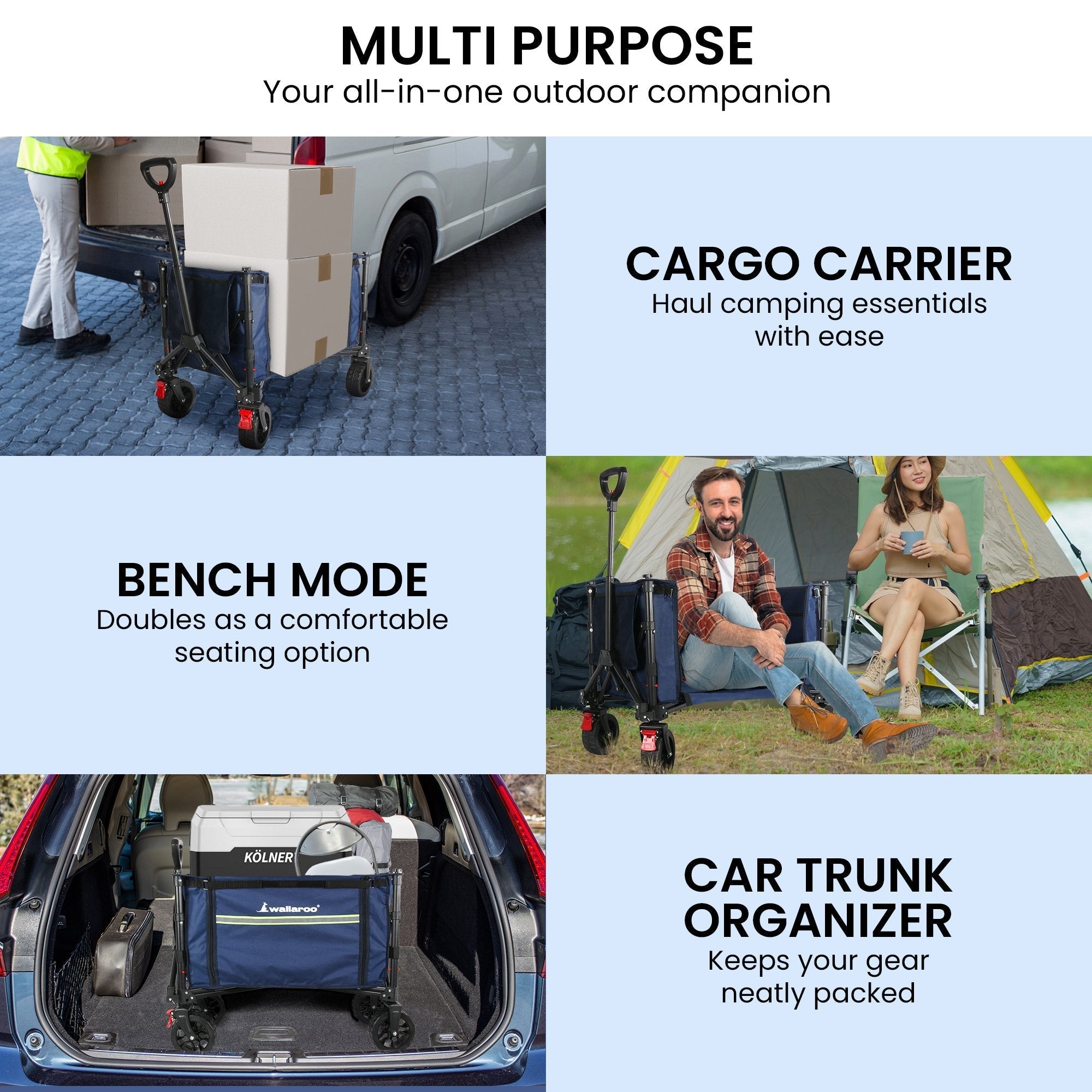 Wallaroo 120L Collapsible Camping Trolley – Built to Cart Big Loads — photo 7