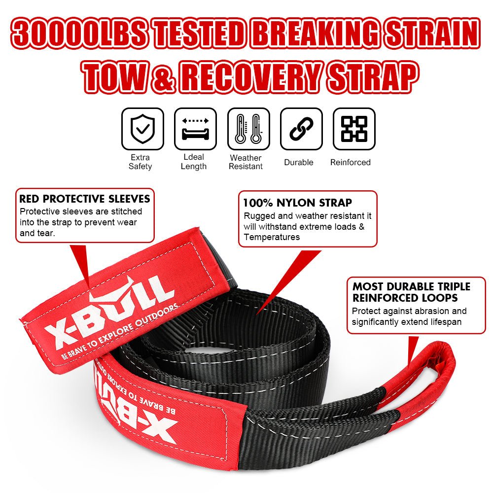 X-BULL 6-Piece 4X4 Off-Road Recovery Kit – Kinetic Rope, Snatch Strap & Winch Damper — photo 7