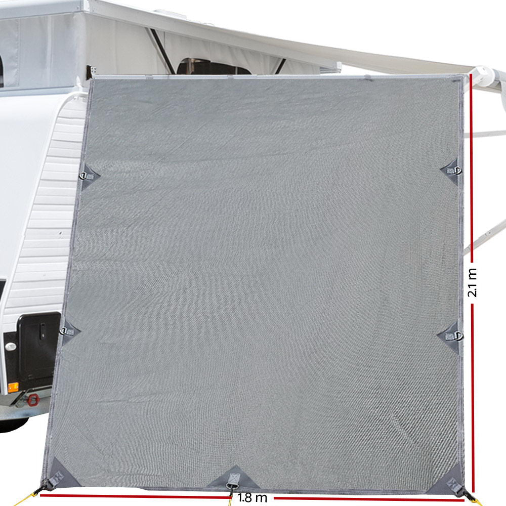 Caravan Privacy Screen - Sun Shade End Wall 2.1 x 1.8M – Grey — photo 2