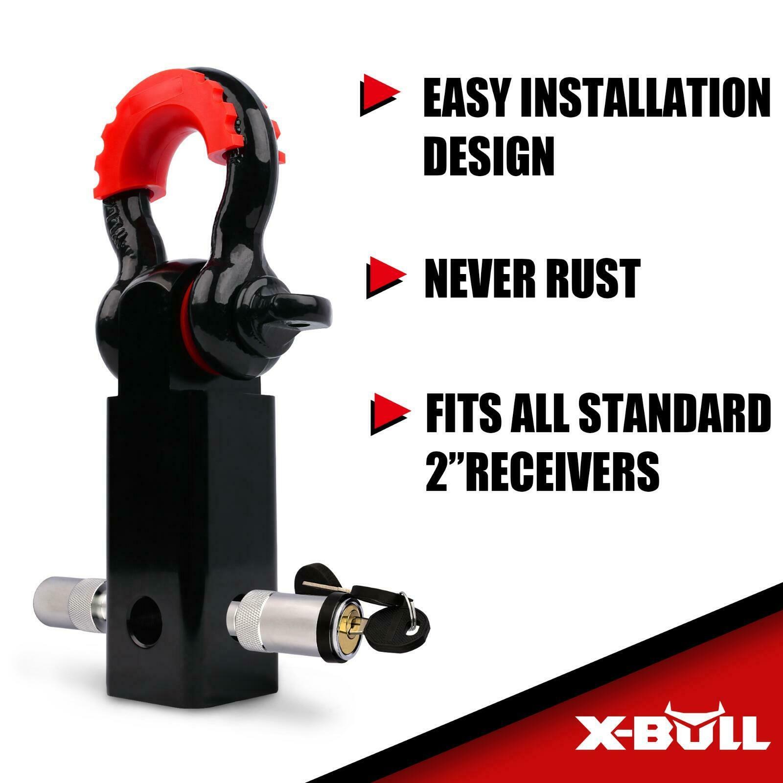 X-BULL 5T Recovery Hitch Receiver with Bow Shackle — photo 8