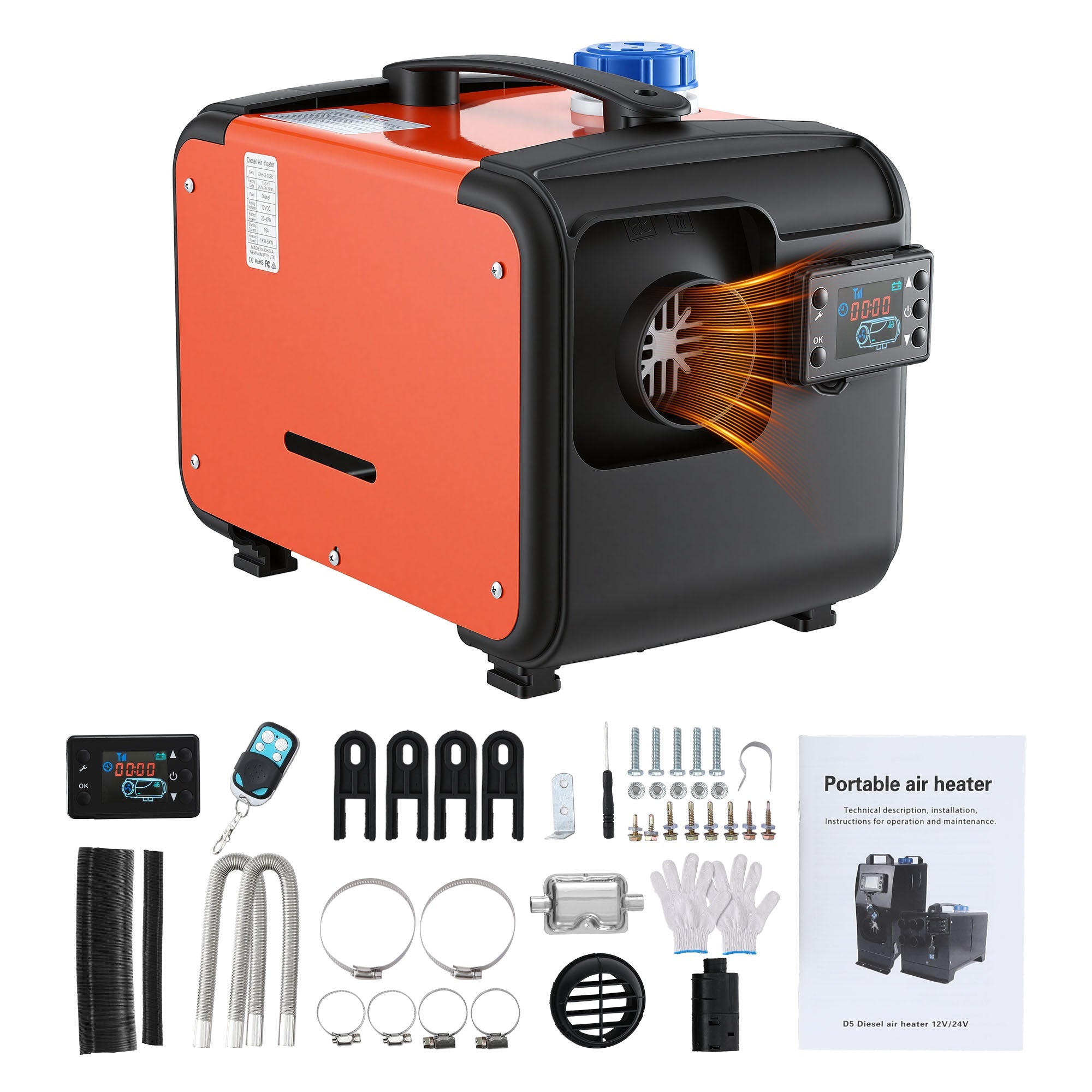 Giantz Diesel Air Heater All-in-one 12/24V 5KW LCD Remote Control for Car RV Indoors machinery — photo 3