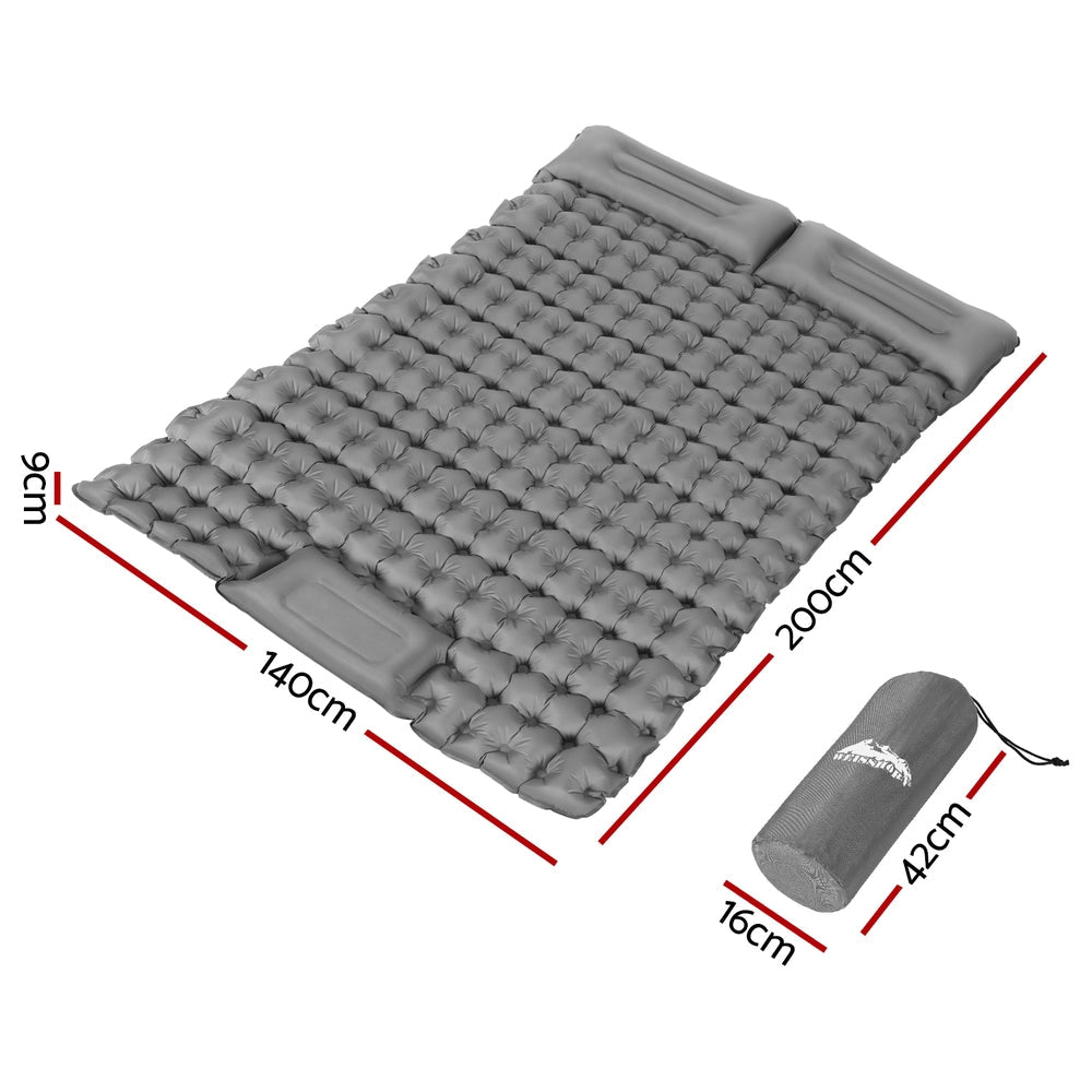 Weisshorn Self-Inflating Camping Mattress – Double Sleeping Mat with Pillow | 9cm Thick Air Bed for Outdoor Comfort — photo 2
