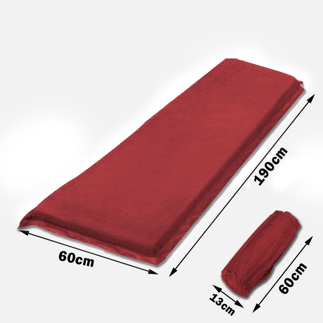 Self-Inflating Suede Camping Mattress – 8cm Thick Air Bed Sleeping Mat – Joinable, Beige — photo 6