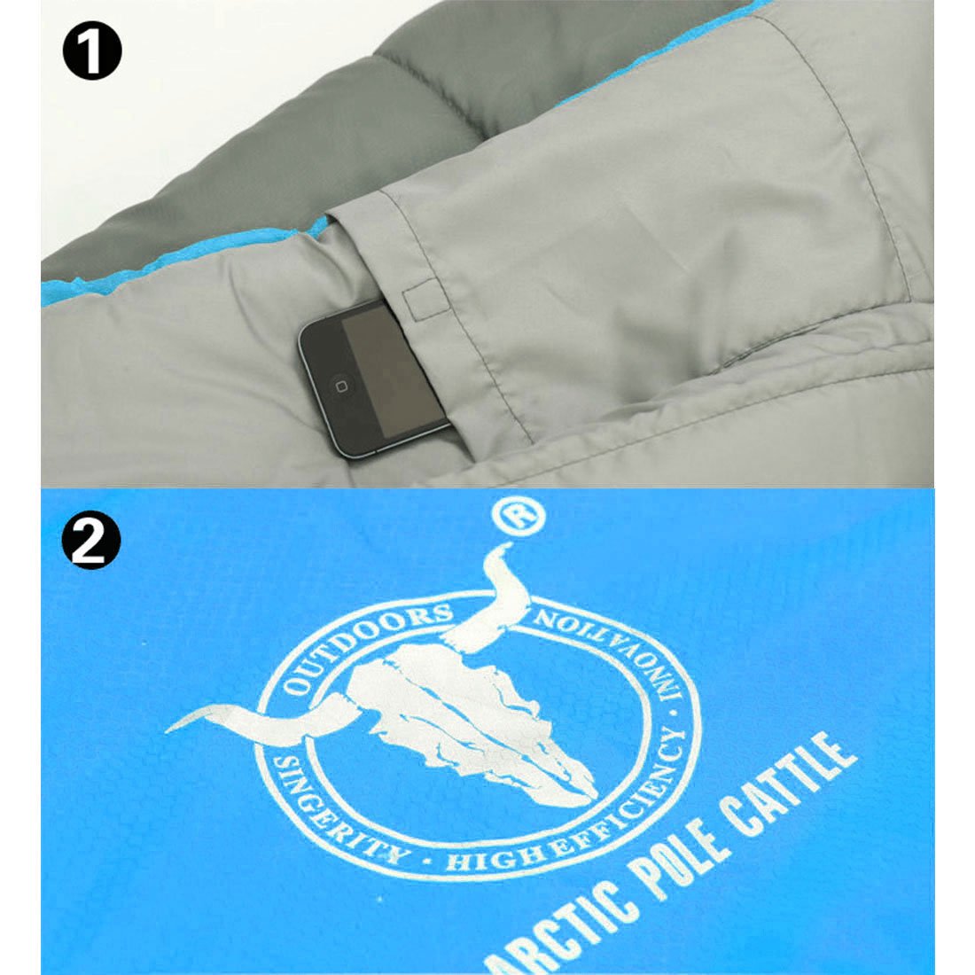 Outdoor Camping Envelope Sleeping Bag -15°C | Thermal Winter Sleeping Bag – Blue — photo 2